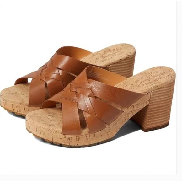 Kork Ease Charis Sandals 11 Brown NWOT Heels Mules Leather Comfort Travel - Picture 1 of 7